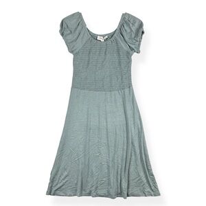 Pink Rose‎ Smocked Dress Womens M Medium Short Sleeve Very Stretchy Mini Dress